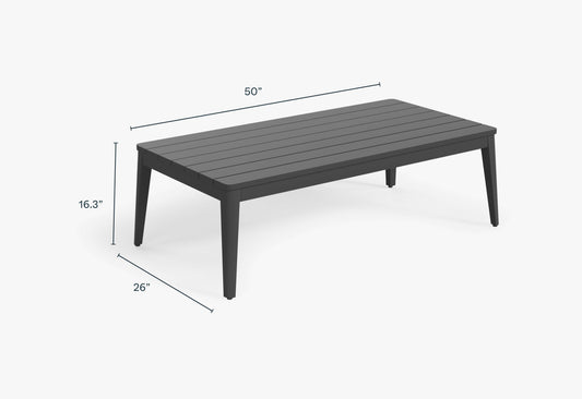 Aluminum Outdoor Coffee Table - Rectangular
